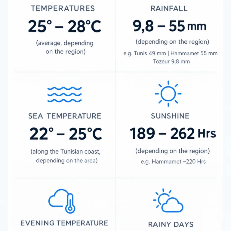 Tunisia weather October temperatures rainfall Sunshine